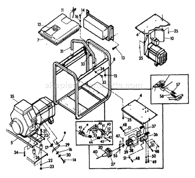 Page C Diagram and Parts List for 9261-0 EC6400 Briggs and Stratton Generator